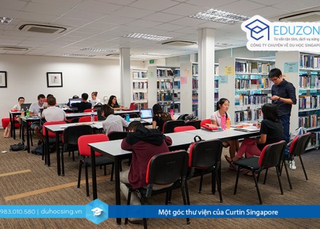 Một góc thư viện của Curtin Singapore